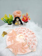Peach Floral Laddu Gopal Dress with Mukut