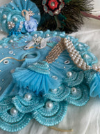 Sky Blue Peacock Laddu Gopal Shringar Set