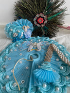 Sky Blue Peacock Laddu Gopal Shringar Set