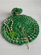 Premium Green Designer Laddu Gopal Poshak | Handmade Kanha Ji Dress with Traditional Mukut | Krishna Shringar Vastra