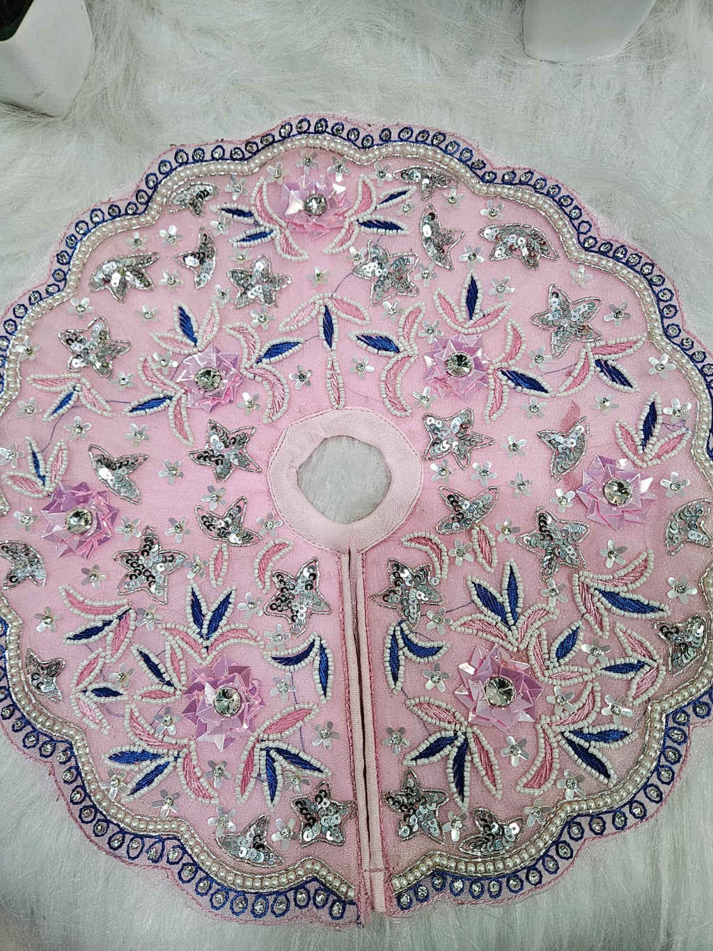Pink Designer Laddu Gopal Dress with Mukut
