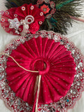 Ruby Blossom Premium Laddu Gopal Dress with Designer Mukut