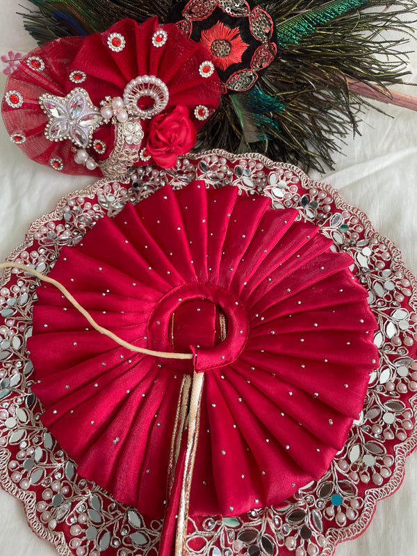 Ruby Blossom Premium Laddu Gopal Dress with Designer Mukut