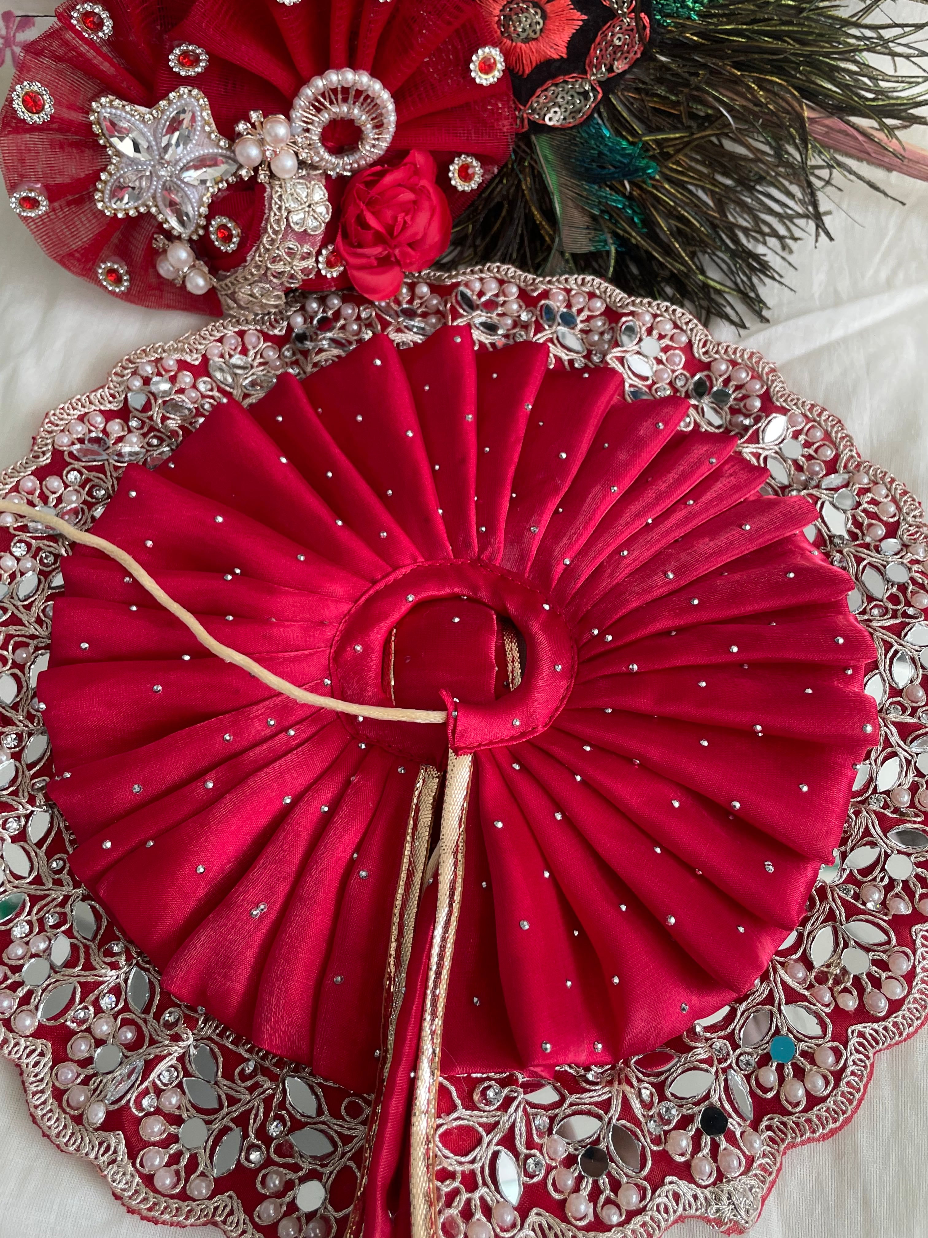 Ruby Blossom Premium Laddu Gopal Dress with Designer Mukut