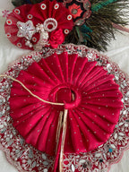 Ruby Blossom Premium Laddu Gopal Dress with Designer Mukut