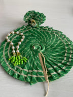 Premium Green Designer Laddu Gopal Poshak | Handmade Kanha Ji Dress with Traditional Mukut | Krishna Shringar Vastra