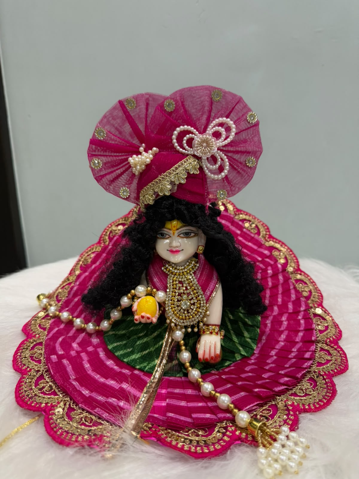 Laddu Gopal Poshak – Designer Handmade Dress with Pearl & Zari Work