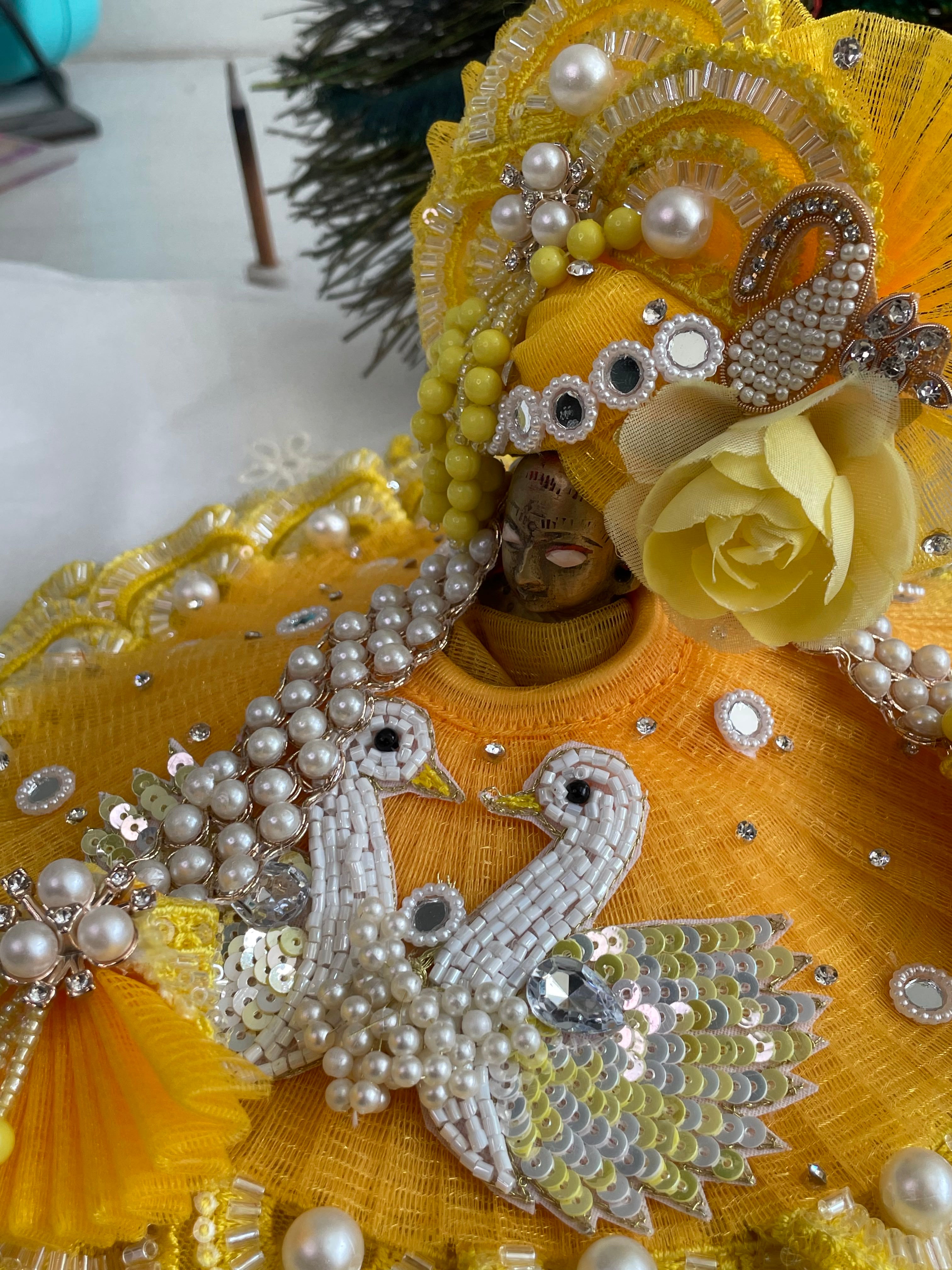 Sky Blue Peacock Laddu Gopal Shringar Set