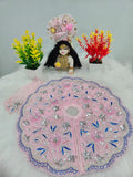 Pink Designer Laddu Gopal Dress with Mukut