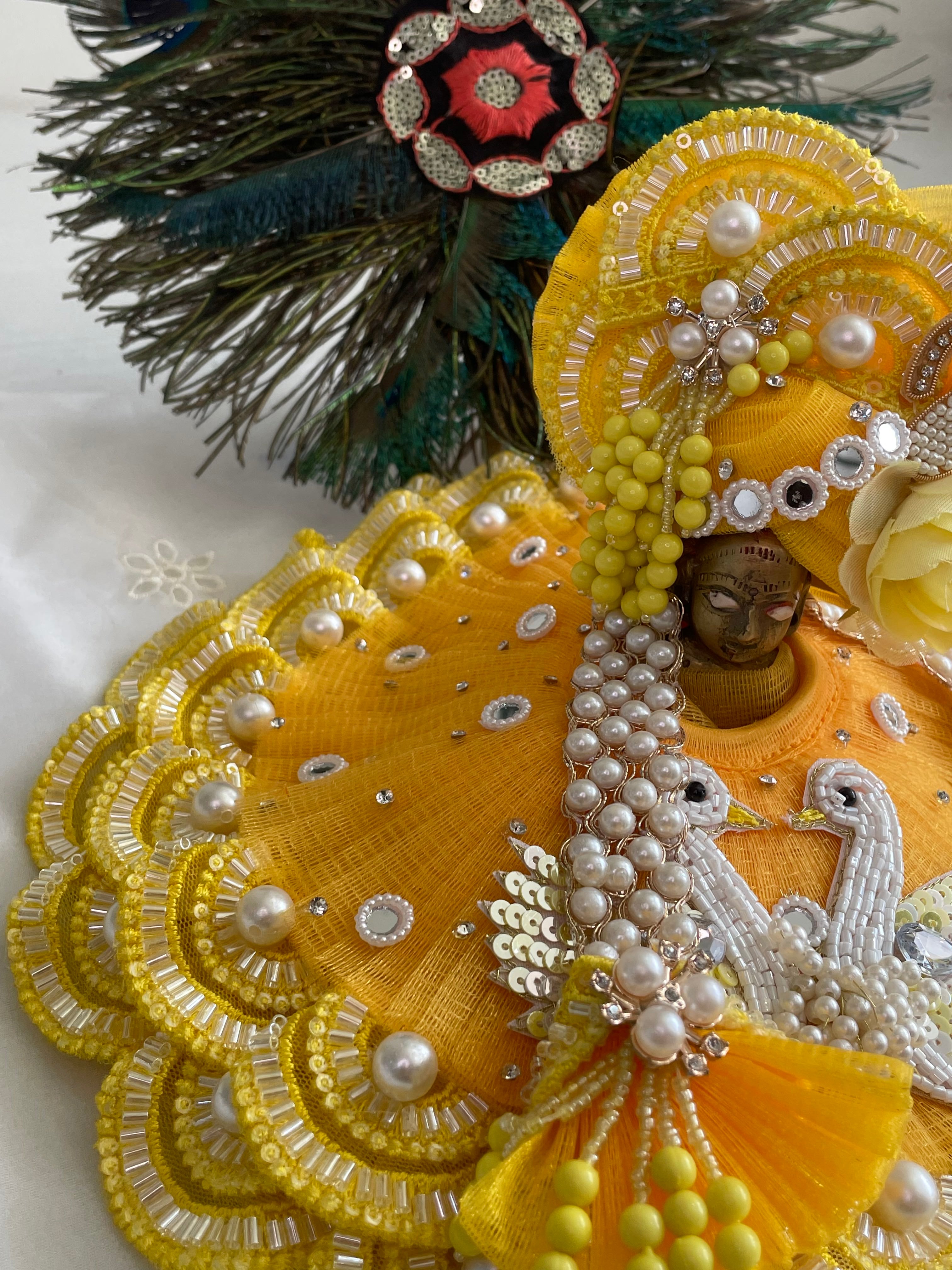 Sky Blue Peacock Laddu Gopal Shringar Set
