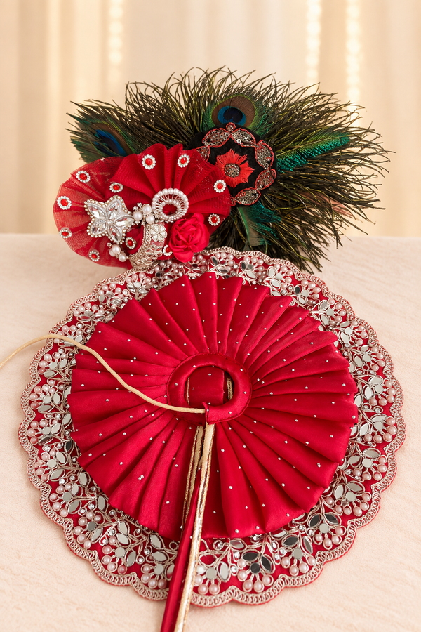 Ruby Blossom Premium Laddu Gopal Dress with Designer Mukut