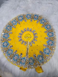 Yellow Pearl Embroidered Laddu Gopal Poshak | Krishna Ji Dress