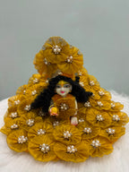 Vrindavan Bloom Premium Laddu Gopal Dress with Floral Mukut & Pearl Mala