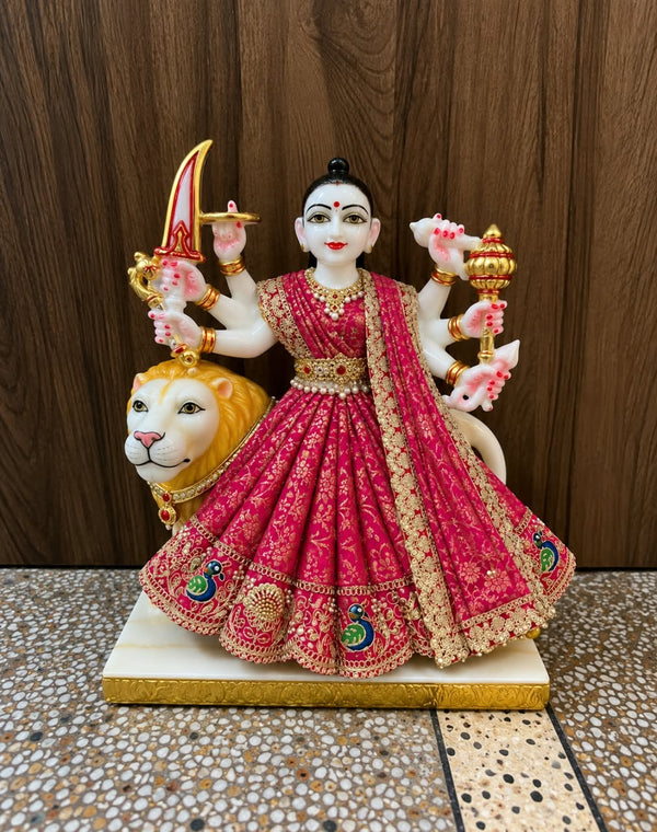 Pink & Golden Mata Rani Poshak Set with Peacock Embroidery & Zari Work